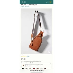 Anthropologie Liberty Sling Bag, tan. By Urban Originals. NWOT